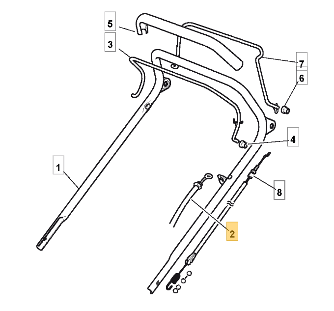 Mountfield Lawnmower Brake Cable Fits 46S S420HP S460 PD 181000625/0 - Outdoor Spares