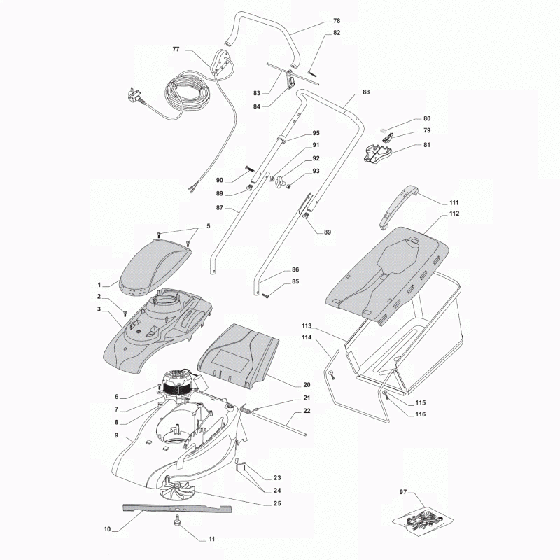 Mountfield Lawnmower Brake Lever For EL350 EL390 & EL410 Part No. 322322880/1 - Outdoor Spares