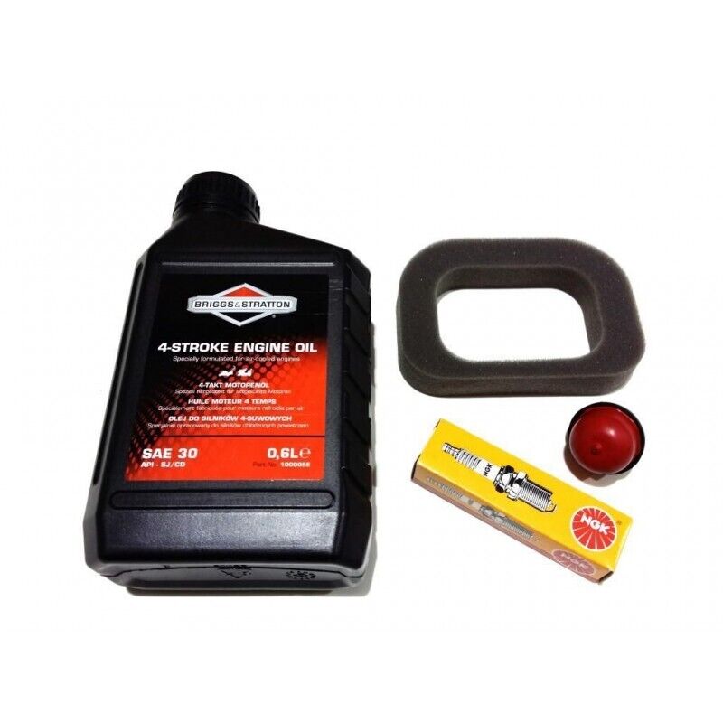 Mountfield RS100 Lawnmower Tune Up Kit, Oil, Filter, Spark Plug & Primer Bulb - Outdoor Spares