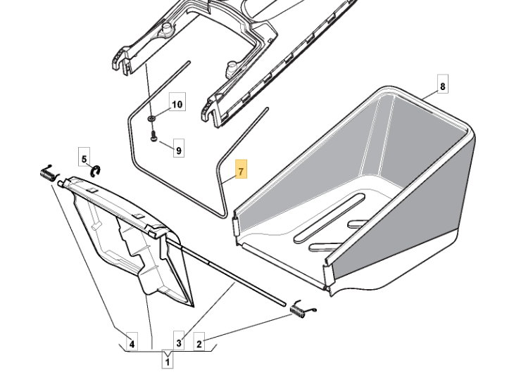 Mountfield SP505R Grassbag Frame Fits SP555R 122608522/0 Genuine Replacement - Outdoor Spares