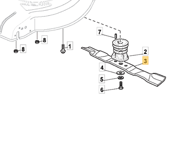 Mountfield SP533 SP53H SP51 Lawnmower Blade Fits HW511PD SP533ES 181004459/0 - Outdoor Spares