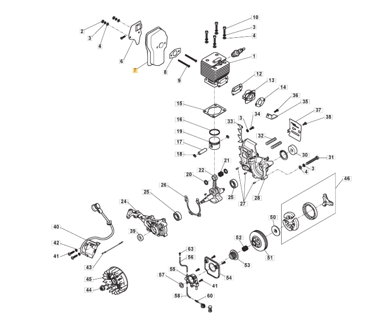 Muffler Exhaust Compatible With Titan TTL759CHN Petrol chainsaw OEM 118550582/0 - Outdoor Spares