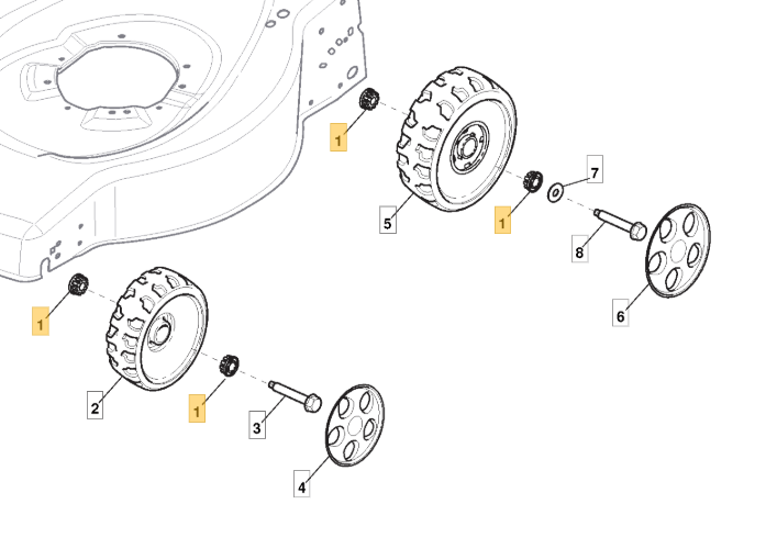 Plastic Wheel Bush Compatible With Mountfield HP474 SP474 SP180 122034508/0 - Outdoor Spares