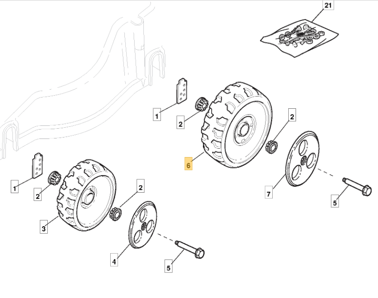 Stiga Rear Wheel For Collector 40 43 & 45 Part No. 322686092/0 - Outdoor Spares