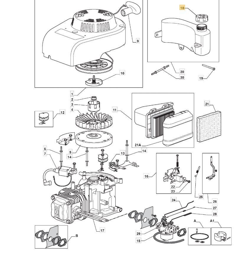 Stiga RM45 Fuel Cap Fits Combi 46 Combi 53S Multiclip 50 118550339/0 Genuine - Outdoor Spares